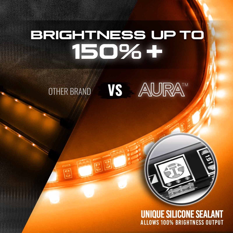 OPT7 Aura Single Row Expansion Pack - 2pc 12â€ RGB Multicolor LED Strips w/Splitters and Extension Wires for Interior, Wheel Well, Grille, Motorcycle, Golf Cart, Car, Boat Underglow Lights - Image 3